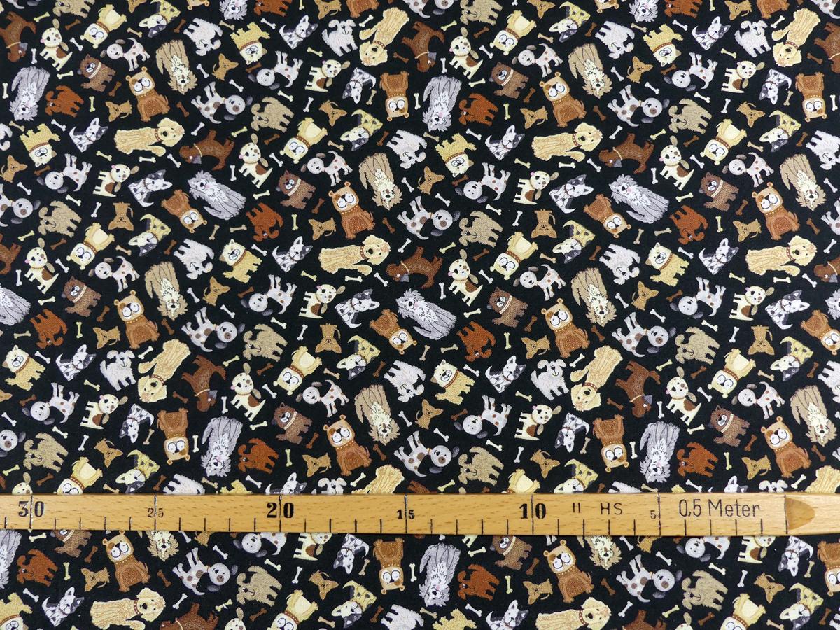 kleine Huinde Patchworkstoff mit Maß